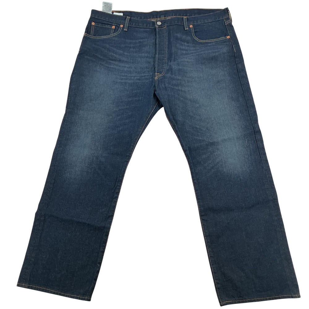 Levi's 501 Original Jeans Mens 44x30 Dark Wash Stretch Denim Straight Leg New